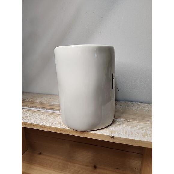 Rae Dunn HAUNTED Coffee Mug Cup White Mug BLACK INSIDE - Picture 4 of 6